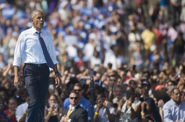 Обама провел зарядку для сторонников Демпартии на предвыборном митинге